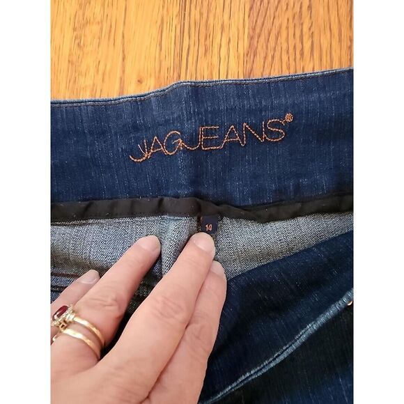 Jag Jeans Pull On High Rise Boot Leg Women 14 Stretch Denim Dark Wash - Picture 3 of 3